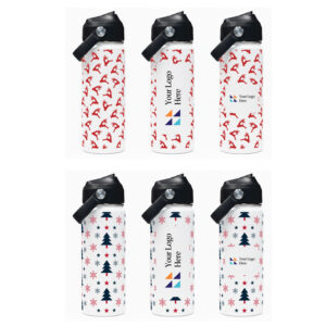 Christmas White 500ml Bell Bottle with Carry Handle