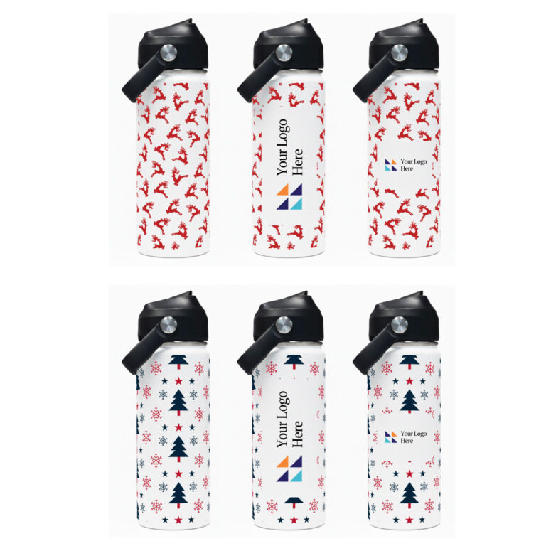 Christmas White 500ml Bell Bottle with Carry Handle